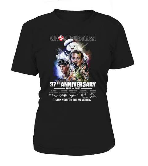 Ghostbusters 37th Anniversary 1984 2021 Signatures Thank You For The Memories Women's T-Shirt