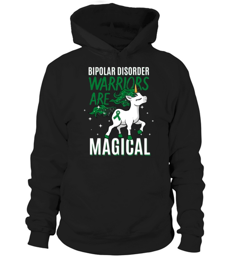 Bipolar Warrior Magical Unicorn Green Ribbon Mental Illness Hoodie Unisex