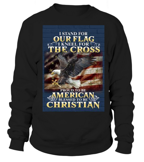 I Stand for The Flag I Kneel for The Cross, Double Sided, 11.5 x 17.5 Inch - Garden Flag Sweatshirt Unisex