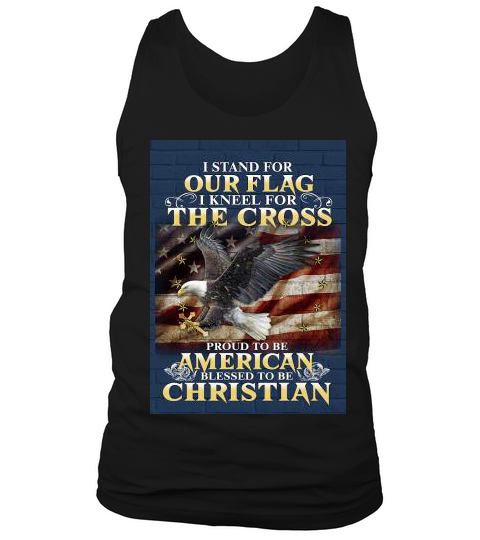 I Stand for The Flag I Kneel for The Cross, Double Sided, 11.5 x 17.5 Inch - Garden Flag Tank Top Unisex
