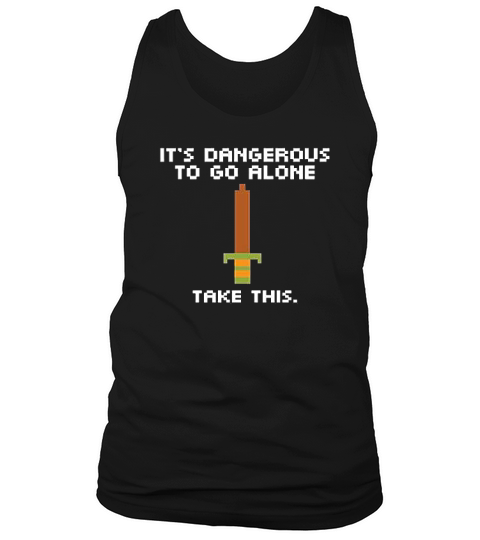 Its Dangerous To Go Alone Take This 8 Bit Gaming Black 6m Infant Baby Boy Girl Tank Top Unisex