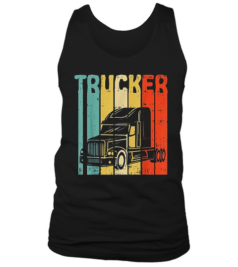 Trucker Retro Truckin Big Rig Semi Trailer Truck Driver Gift Tank Top Unisex