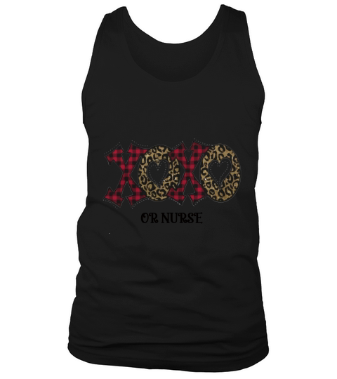 Xoxo Or Nurse Red Buffalo Leopard Plaid Proud Nurse Job Title Tank Top Unisex
