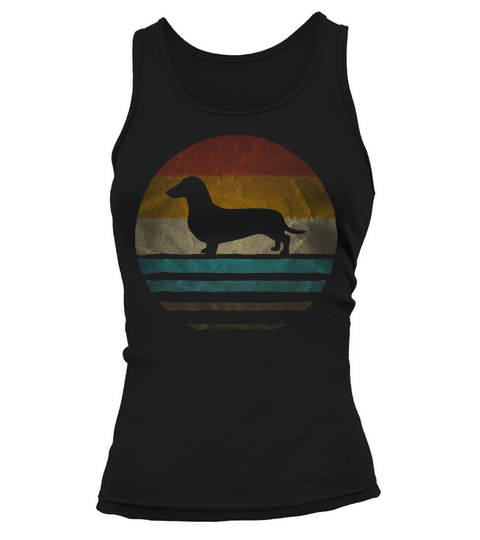 Doxie Dachshund Dog Shirt Retro Vintage 70s Silhouette Gift_1 Tank top Woman