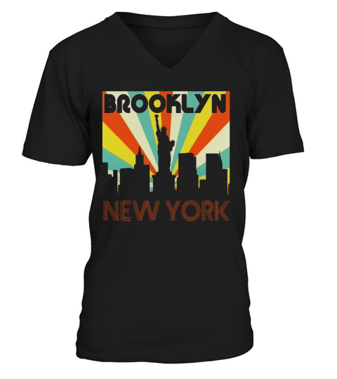 Brooklyn City New York State Vintage T-Shirt, Retro Brooklyn V-Neck T-shirt