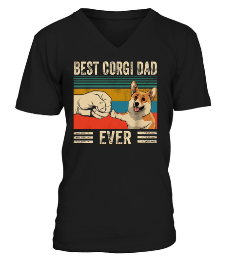 Bump Fit Best Corgi Dad Ever Dog Lovers Vintage Shirt V-Neck T-shirt