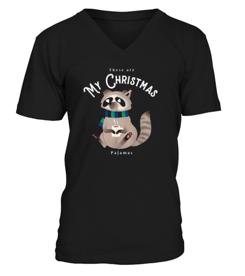 Christmas Raccoon  Fairycore V-Neck T-shirt