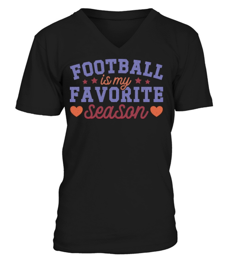 Football Is My Favorite Season color grunge V-Neck T-shirt