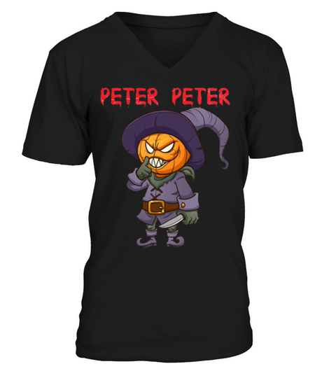 Peter Peter Halloween Killer Pumpkin Head V-Neck T-shirt