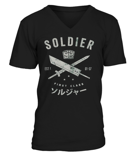SOLDIER FINAL FANTASY VII CLOUD STRIFE FF7 SOLDIER V-Neck T-shirt