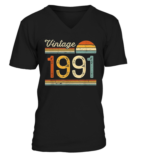 Vintage Born In 1991 V-Neck T-shirt