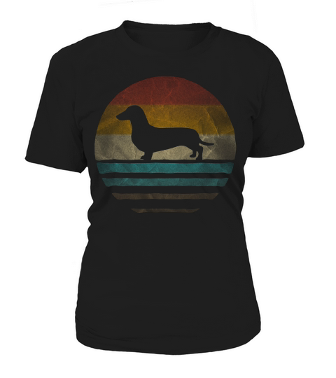 Doxie Dachshund Dog Shirt Retro Vintage 70s Silhouette Gift_1 Women's T-Shirt