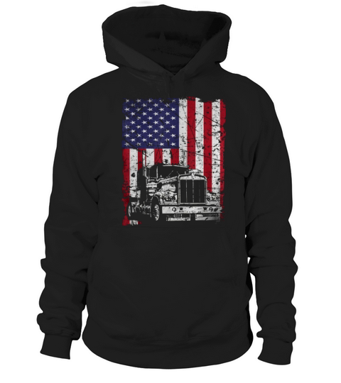 Vintage Truck Driver American Flag Trucker shirt Hoodie Unisex