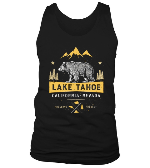 Lake Tahoe California Nevada Vintage Bear Tank Top Unisex