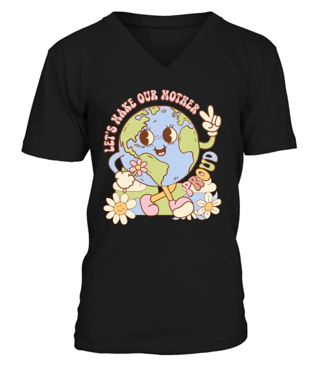 Groovy Earth Day Quote V-Neck T-shirt