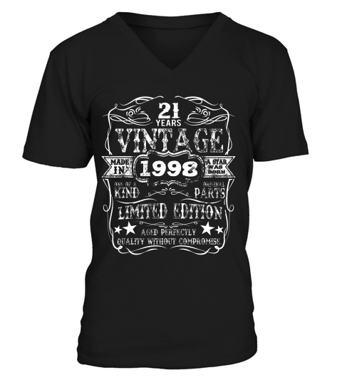 Made In 1998 21 Years Old Vintage 21st Birthday Gift T-shirt V-Neck T-shirt