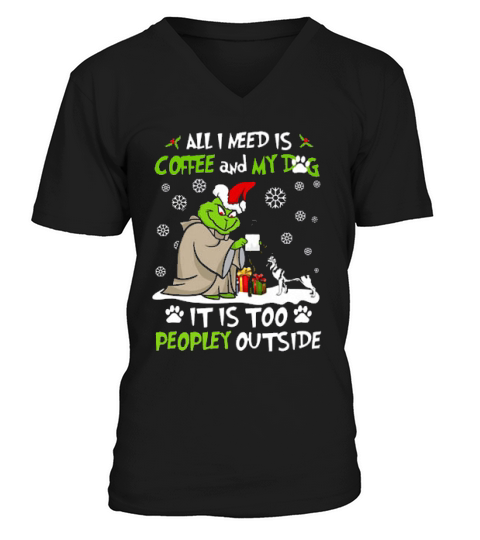 Merry Christmas Grinch Coffee V-Neck T-shirt