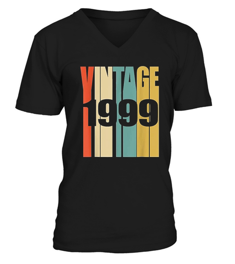 Retro Vintage 1999  22 Yrs Old Bday 22nd Birthday V-Neck T-shirt
