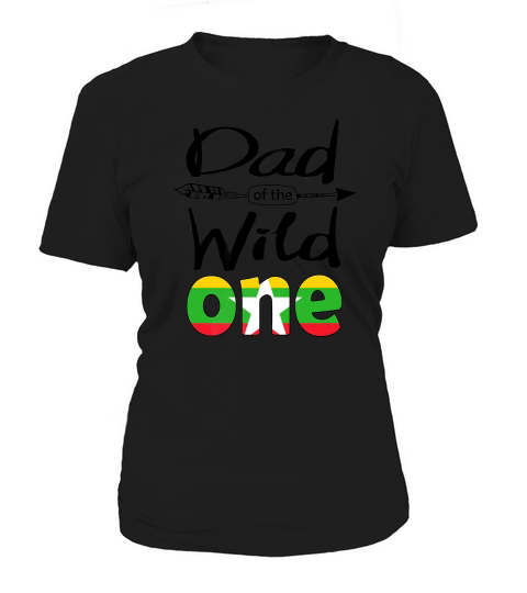 Mens White Burmese Dad Of The Wild One Birthday Myanmar Flag Premium Women's T-Shirt
