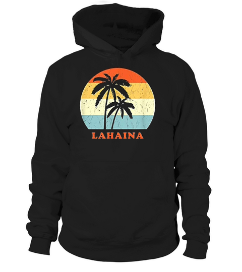 Lahaina Maui Vintage Sun Surf Throwback Vacation Hoodie Unisex