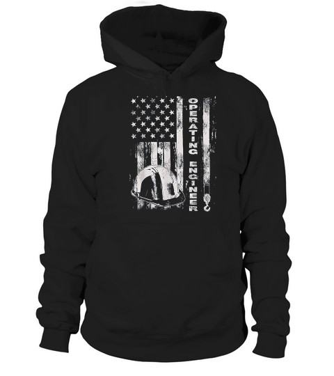 Vintage Operating Engineer American Flag Hoodie Unisex