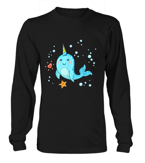 Cute Kawaii Love Narwhals Unicorn Whale Long sleeved Unisex