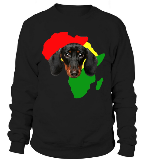 Black History Month African Map Dachshund Gift For Pet Lovers Proud Black Sweatshirt Unisex