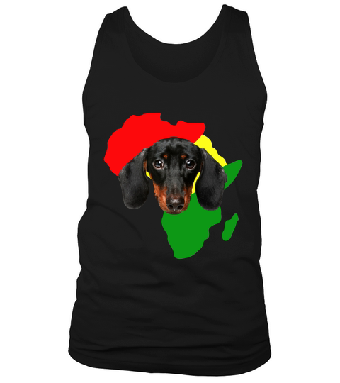 Black History Month African Map Dachshund Gift For Pet Lovers Proud Black Tank Top Unisex