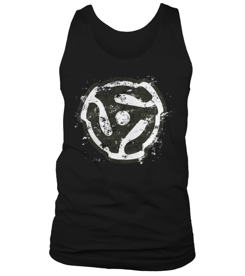 Dj Vinyl Design 45 Rpm Record Adaptor Outline Tank Top Unisex