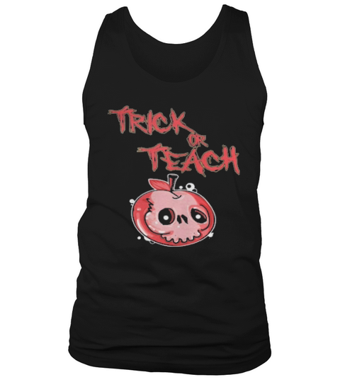 Halloween Skull Apple Trick Or Teach Tank Top Unisex