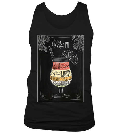 Mai Tai Recipe Vintage Hand Drawn Look T-shirt Tank Top Unisex