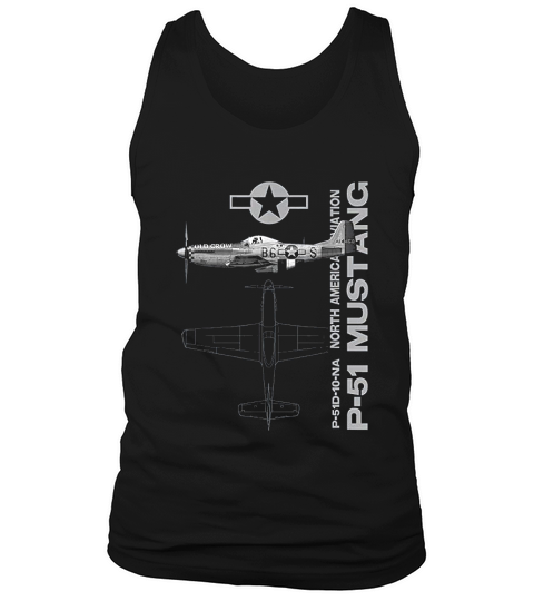 P51 Mustang Wwii Fighter Airplane Profile Tank Top Unisex