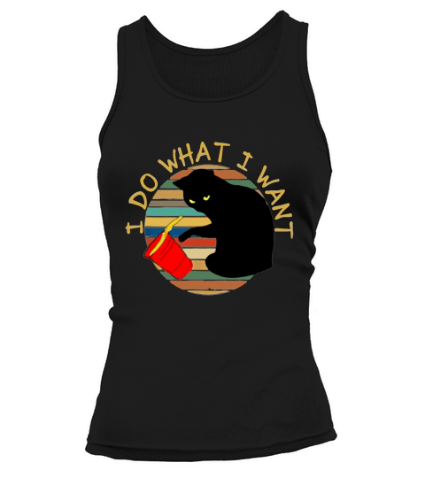 Cat I Do What I Want Retro Vintage Sunset Shirt Tank top Woman