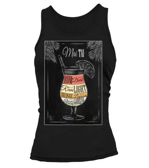Mai Tai Recipe Vintage Hand Drawn Look T-shirt Tank top Woman