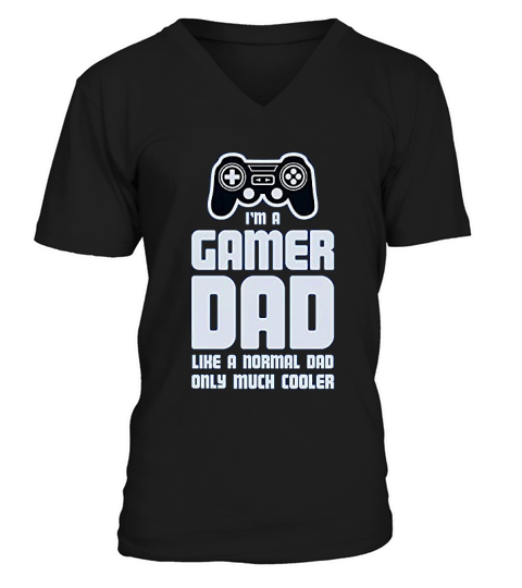 Gamer Dad Gift For Fathers Cool Dads Gaming V-Neck T-shirt