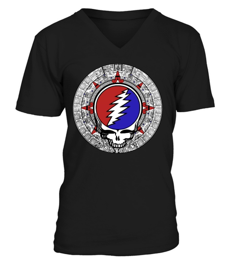 Mayan Calendar Steal Your Face - Basic Color V-Neck T-shirt