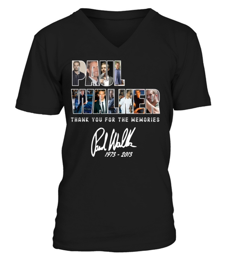Paul Walker thank you for the memories signature shirt V-Neck T-shirt