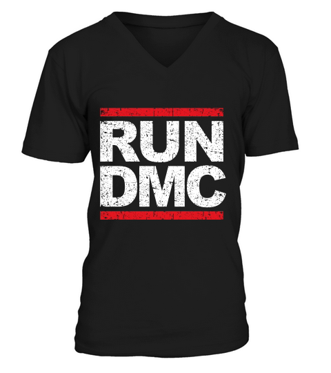 Run Dmc  Vintage Style Word V-Neck T-shirt
