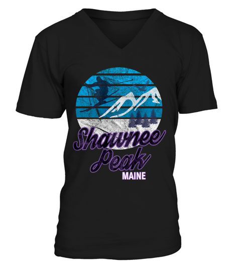 Shawnee Peak Bridgton Maine Ne Ski Resort Snowboard T-shirt V-Neck T-shirt