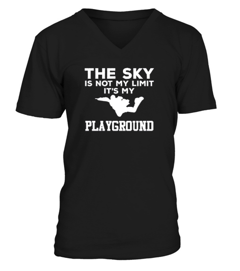 Sky Playground Skydiver Skydiving Parachuting V-Neck T-shirt