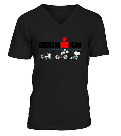 Triathlon World Triathlon Corporation Snoopy Ironman shirt V-Neck T-shirt