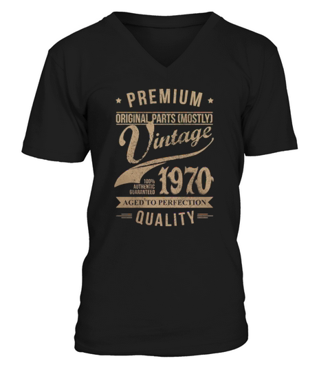 Vintage 1970 Aged To Perfection V-Neck T-shirt
