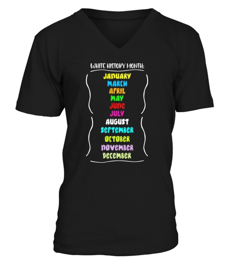 White History Month Colorful V-Neck T-shirt