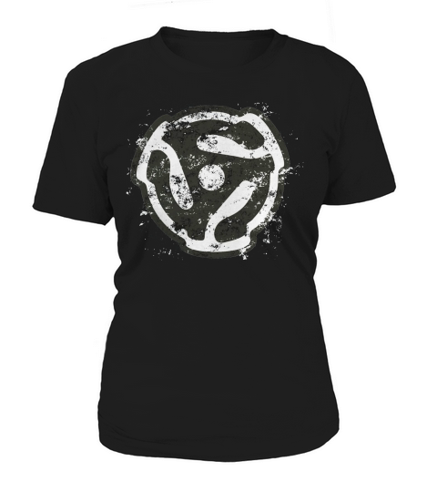 Dj Vinyl Design 45 Rpm Record Adaptor Outline Women's T-Shirt