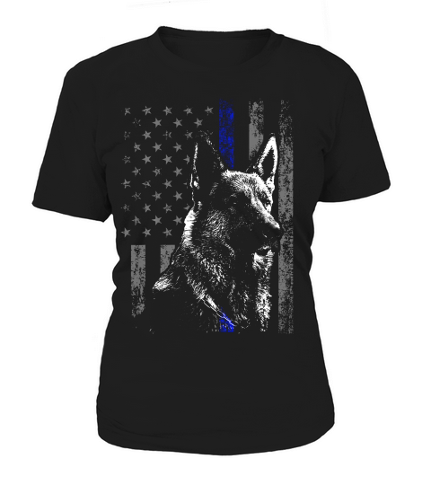 Thin Blue Line Flag K9 Shirt German Shepherd Police Dog Gift_1 Women's T-Shirt