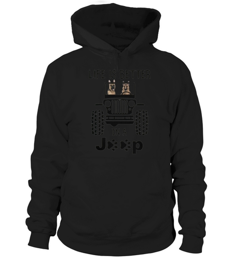German Shepherd In A Jeep Hoodie Unisex