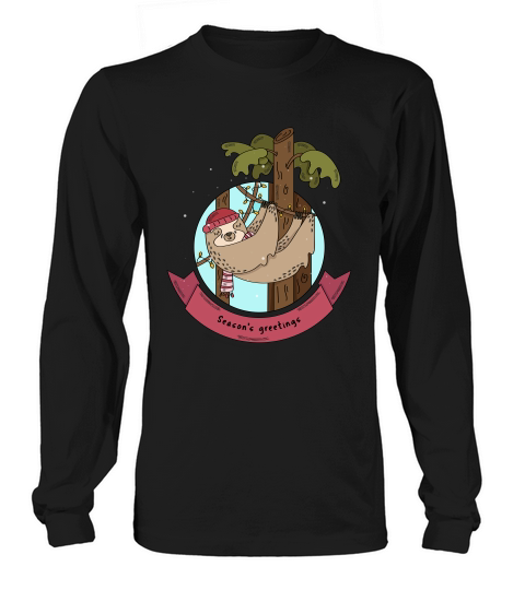 Christmas Sloth Canvas Long sleeved Unisex
