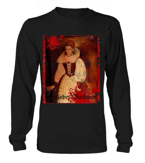 Countess Elizabeth Bathory Graphic Art Vampire T-shirt Long sleeved Unisex