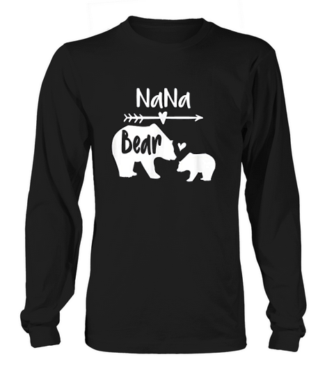 Nana Bear With Baby Cub Heart Graphics Long sleeved Unisex