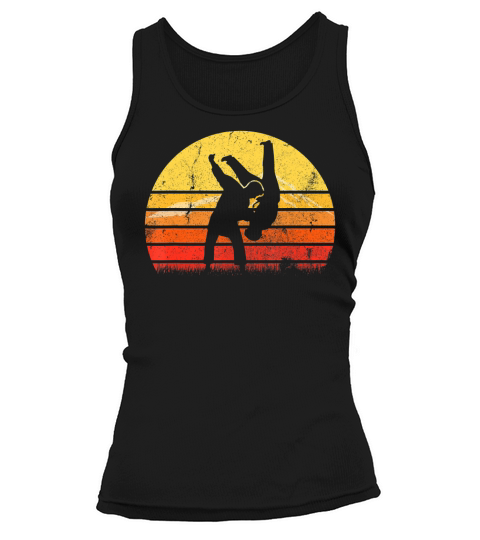 Vintage Retro Judo Player Martial Arts Silhouette Sunset Tank top Woman